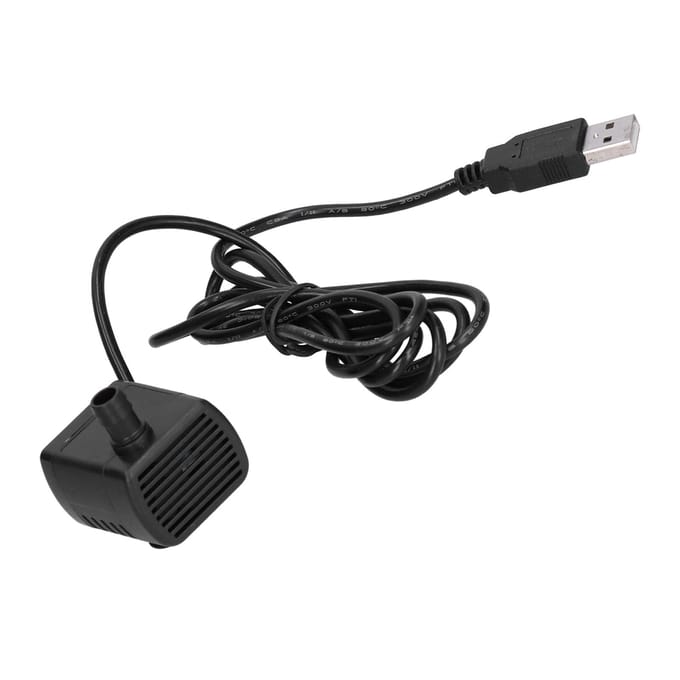 Waterpomp USB Stekker Aquarium Microcirculatie Apparaat met Zuignap DC5V 120LH 50cm Opvoerhoogte black