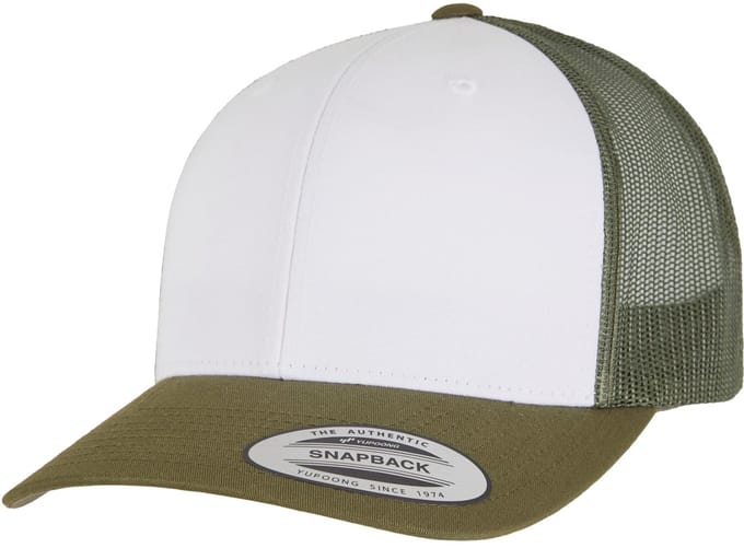 Flexfit - Retro Colored Front Trucker pet - Groen/Wit