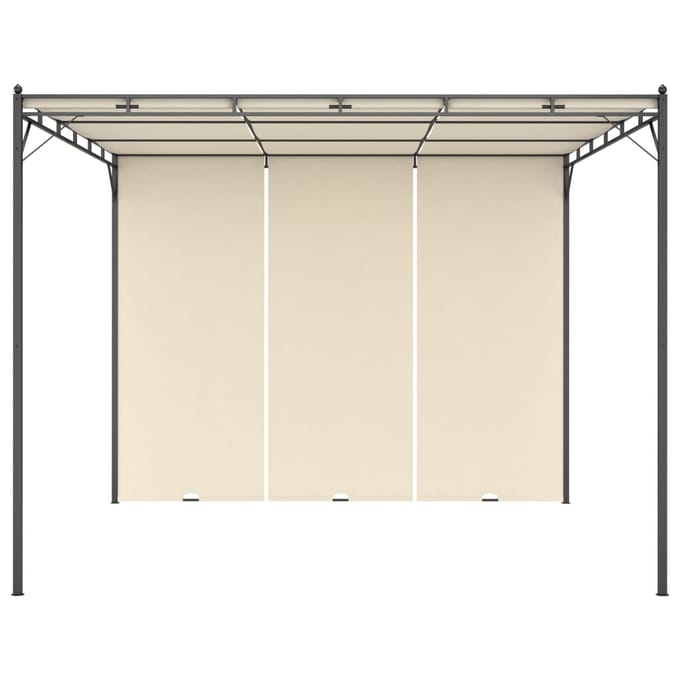vidaXL - Tuinprieel - met - zijgordijn - 3x3x2,25 - m - crème
