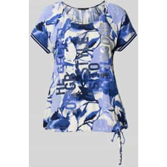 T-shirt van viscosemix met trekkoord aan de zoom