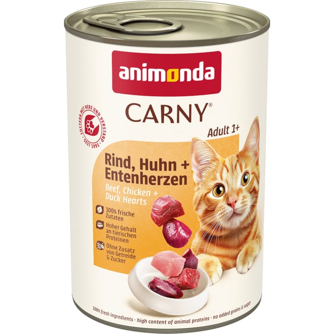 6x400g Adult Rund, Kip & Eendenhart animonda Carny Kattenvoer