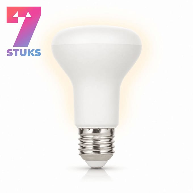 7x Reflector Spaarlamp E27 - 11W - Warm Wit Licht (2700K) - 660 lm - 8 jaar - Niet Dimbaar - R63