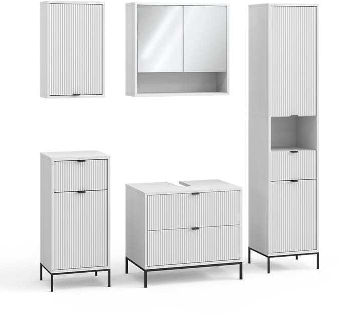 Vicco Badkamermeubelset Eliza, Wit, 5-delig