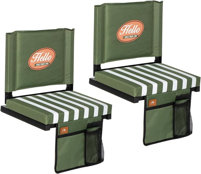 Stadionstoelen met Rugsteun en Gevoerd Kussen - 2 Stuks