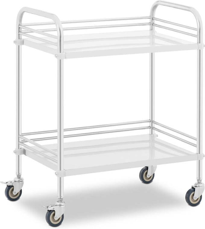 Laboratoriumwagen - RVS - 2 planken elk 63 x 40 x 12,5 cm - 20 kg - Steinberg Systems