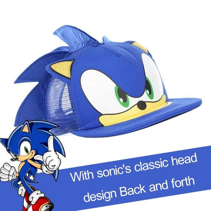 Sonic The Hedgehog Bedrukte Baseball Verstelbare Pet voor Jongens Meisjes, Blauw blue