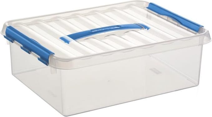 Sunware - Q-line opbergbox 12L transparant blauw - 40 x 30 x 14 cm