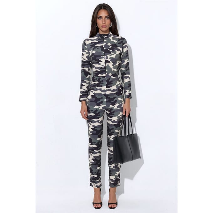 Camouflage Naadloze Skinny-Leg Jumpsuit