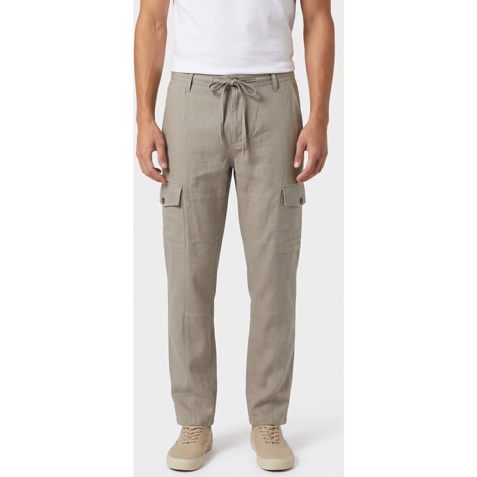 GUESS  Eco Fletcher Linen Cargo Sage Plant Multi Maat: W32 | Cargobroeken Outlet | Heren | Grijs