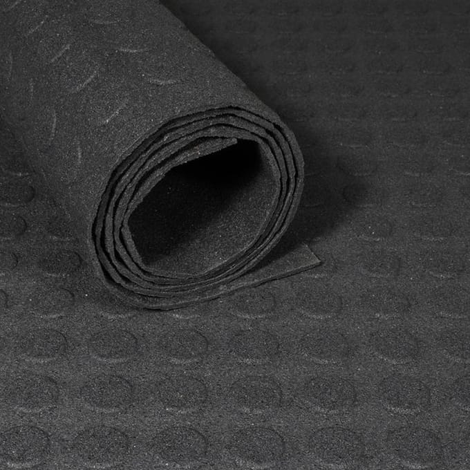 Gerecyclede rubbermat op rol - Noppen 3 mm - Breedte 120 cm