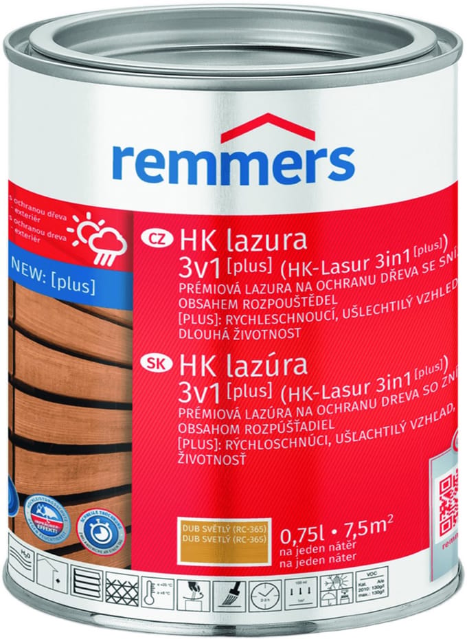 Remmers HK-Lazuur 3in1 [PLUS] - Licht Eiken - 0.75 liter