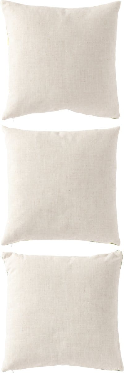 J-Line kussen Vierkant - polyester - groen/wit - set van 3