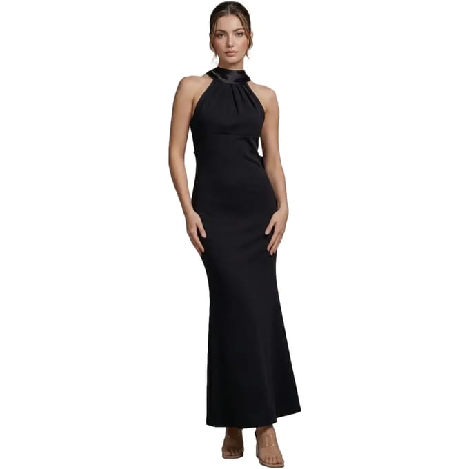 Damesjurk van satijn Goddiva Maxi Multi Tie