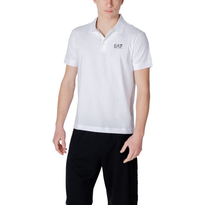 polo met logo borst man blauw