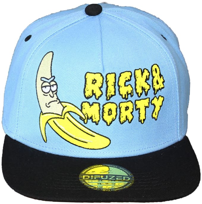 Rick And Morty Snapback pet Banana Blauw