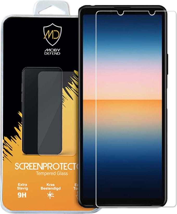 MobyDefend Screenprotector - Geschikt voor Sony Xperia 10 III - Case-Friendly Screensaver - Gehard Glas