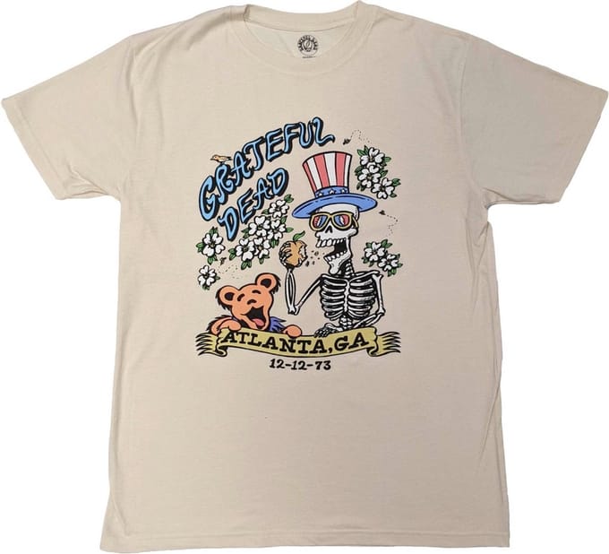 Grateful Dead - Atlanta Flowers Heren Tshirt - XL - Creme