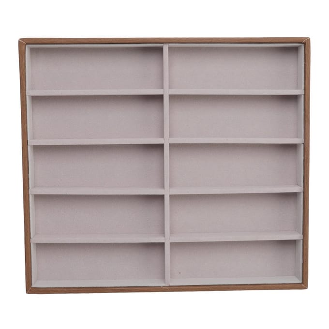 Dailygoody - Sunglasses Organizer - Elegant PU en Houten Brilhouder met 10 Compartimenten