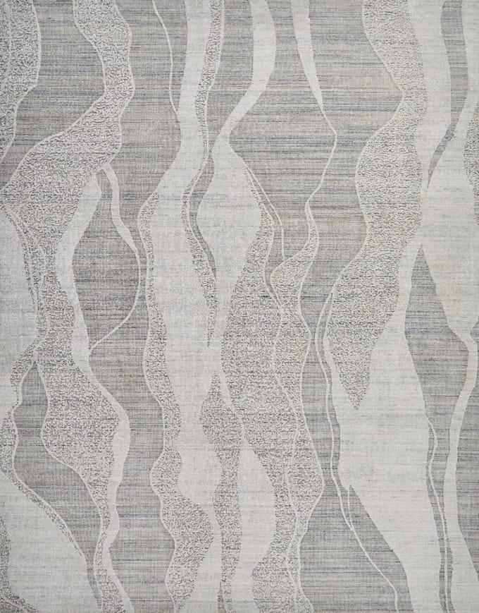 Concept Looms Dune White Grey DU147 Vloerkleed - 170 x 240 cm - Grijs - Rechthoekig - Viscose, Wol - Eetkamer, Woonkamer - Abstract - Scandinavisch, Design, Modern