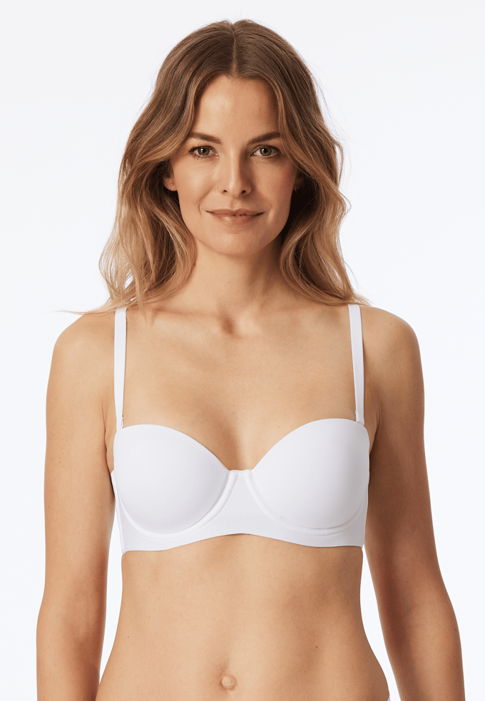 Bandeau-BH met afneembare bandjes en glijdende cups, wit - Unique Micro 85B