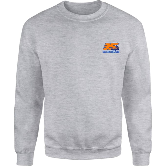 Back To The Future 35 Hill Valley Front Sweatshirt - Grey - XXL