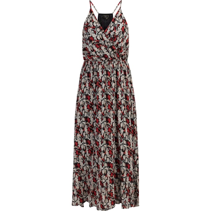Faina Maxi jurk Dames Rood Veelkleurig