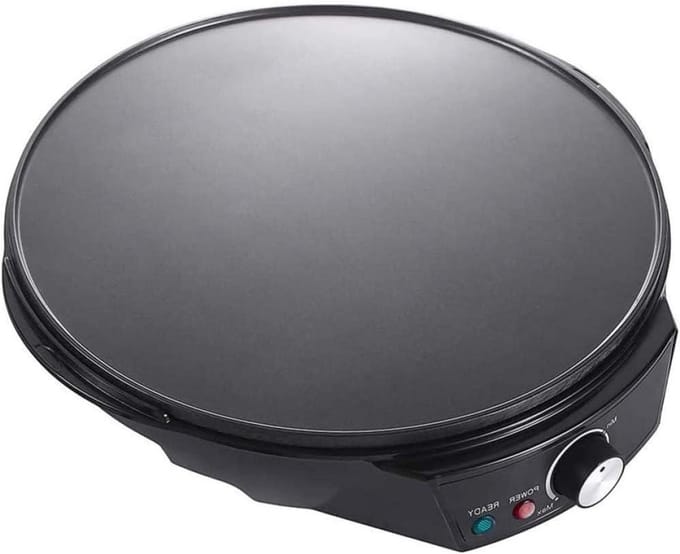 Elektrische Pannenkoekenmaker - Crêpe Apparaat - Thuis Bakken - Instelbare Temperatuur - 30 cm Diameter - Zwart