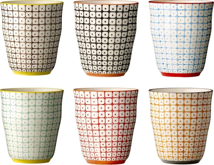 Bloomingville Carla Multi kopjes - set va 6 - Steen ø8.5 9.5cm