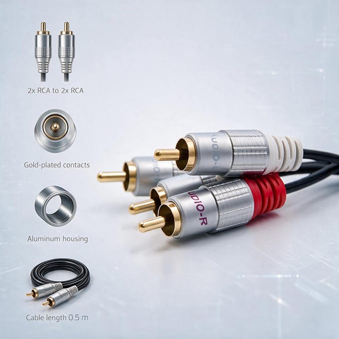 Qoltec Rca-Audiokabel 2X Rca-Male Voor Versterker En Luidsprekers 05M Praktisch