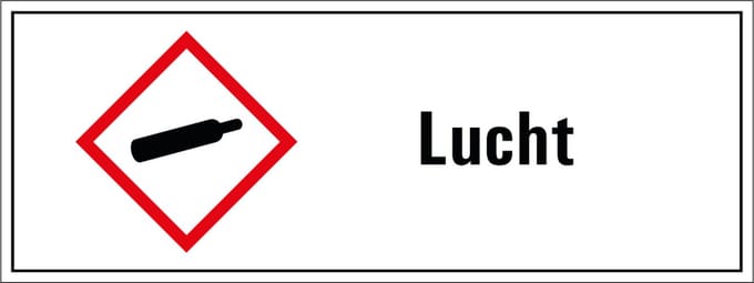 Lucht GHS tekststicker 280 x 105 mm