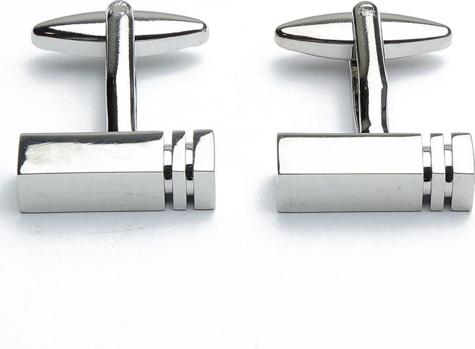 Manchetknopen - Design Balk Blok Zilver
