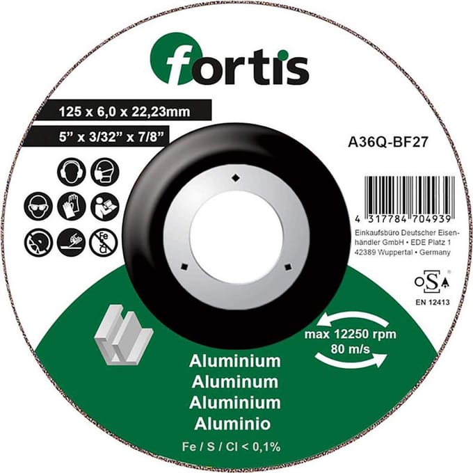 Schuurschijf voor Aluminium Grof Slijpen 125mm