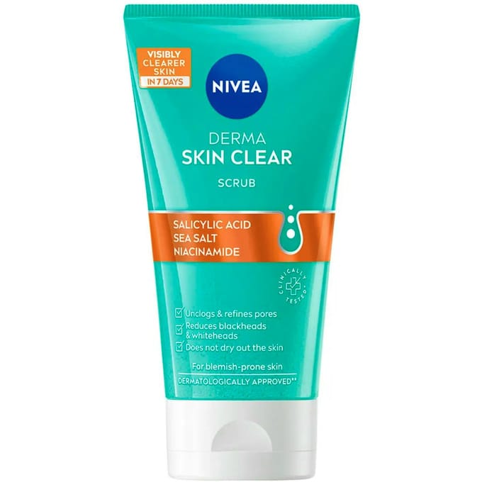 NIVEA Derma Skin Clear Anti-Blemish Scrub Salicylic Acid &amp; Niacinamide 150 ml