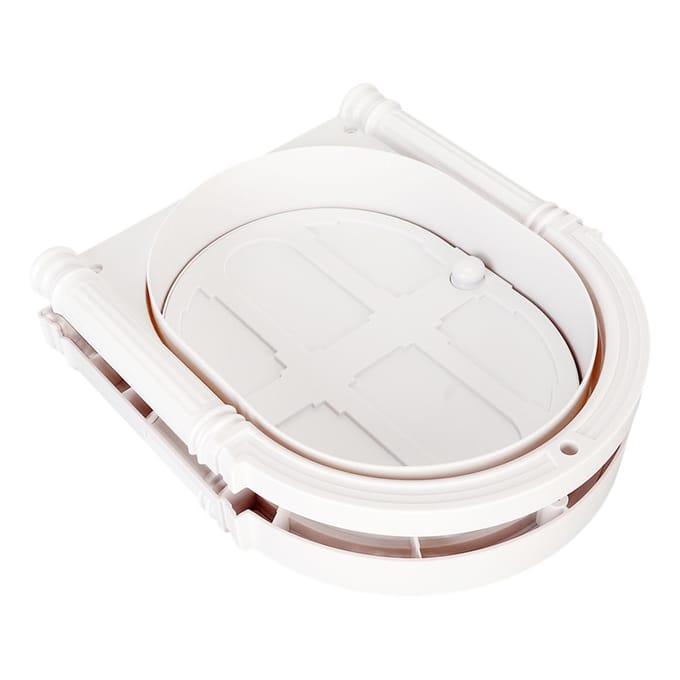 Gebogen Kattenluik ABS Eenvoudige DIY Installatie Veilig Duurzaam Flaploos Huisdier Binnendeur voor Katten Puppy white