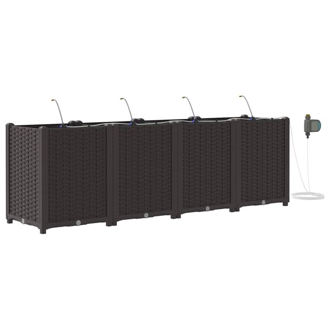 vidaXL - Plantenbak - 4 - st - Bruin - 160 - x - 40 - x - 52 - cm - PP