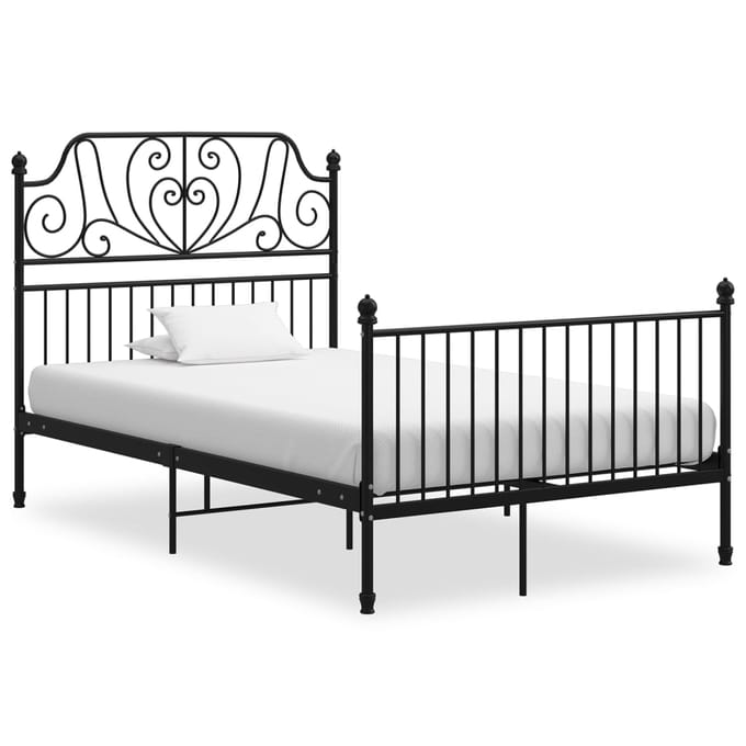 vidaXL - Bedframe - metaal - zwart - 120x200 - cm