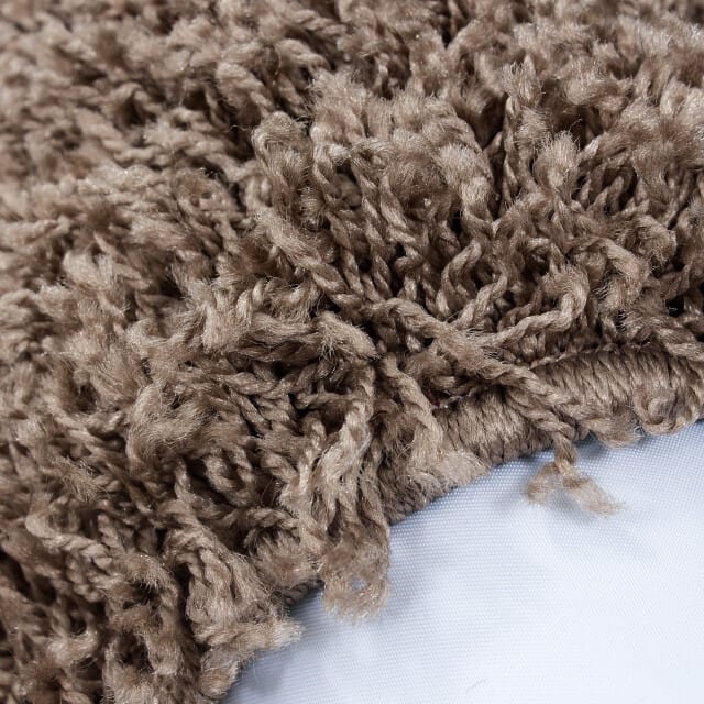 Muratap Basic rond shaggy vloerkleed caramel hoogpolig- 80 cm rond