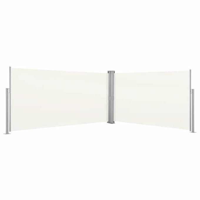 vidaXL - Windscherm - uittrekbaar - 160x600 - cm - crème