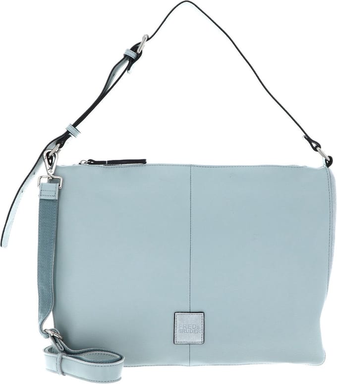 FREDsBRUDER Leren Schoudertas Lazap Shoulderbag Sky Blue Lichtblauw