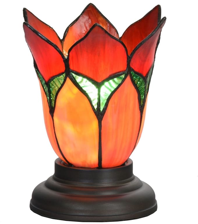 Tiffany Lage Tafellamp Lovely Flower Red - Art Deco Trade