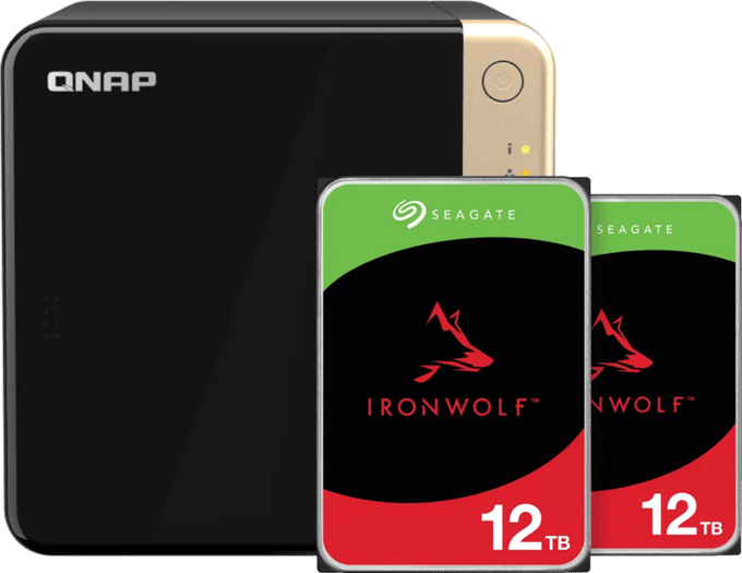 QNAP TS-464-8G + Seagate Ironwolf 12TB Duo Pack