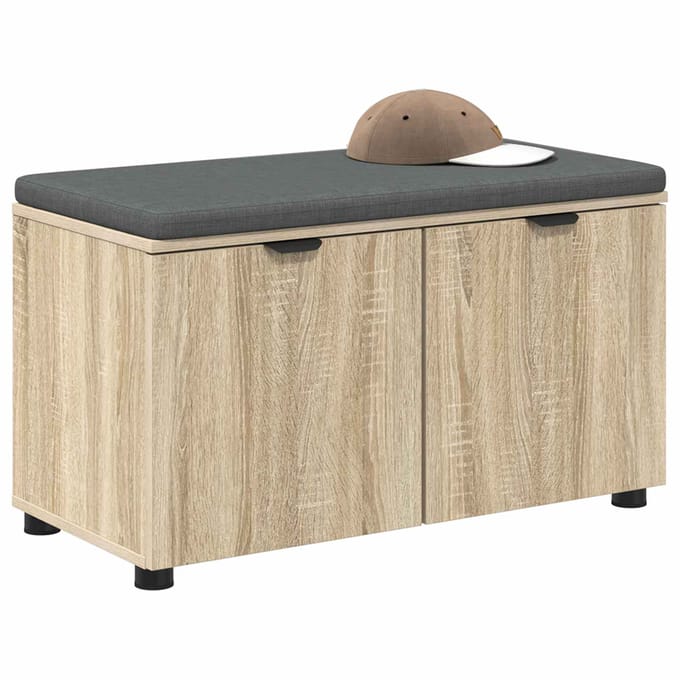 vidaXL - Hallenbank - Sonoma - Eik - 80 - x - 38 - x - 46 - cm - Geengineerd - Hout - en - Stof