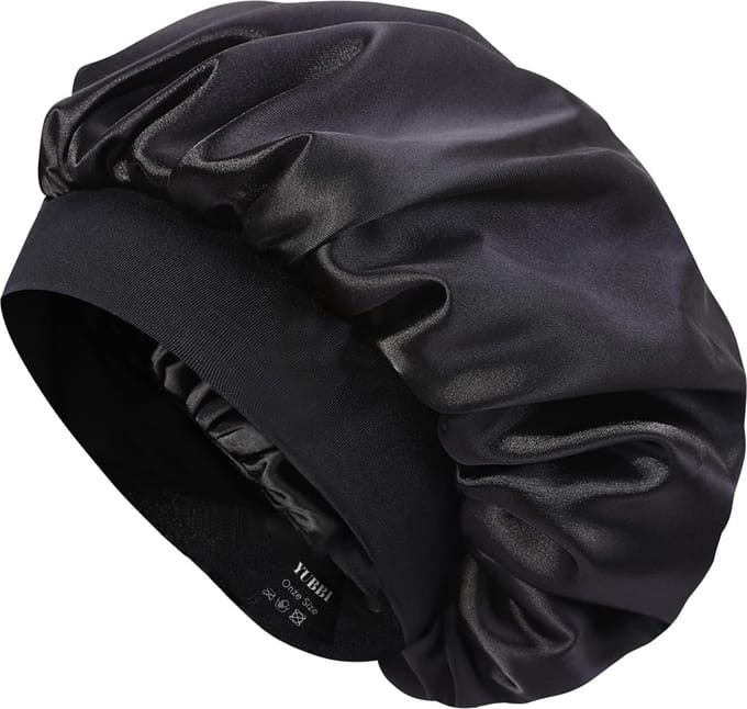 1 Stuk Bonnet Slaapmuts met tas - Elastische Hoofdband - Nachtmuts - Haarverzorging - Zwart
