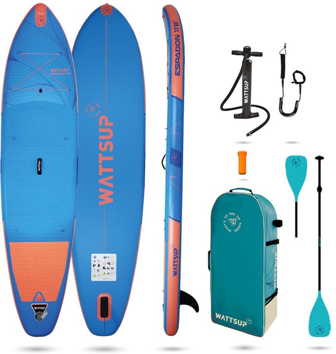 Wattsup Espadon 11.8 Opblaasbare Paddle Surf Set Blauw 335 cm/84 cm