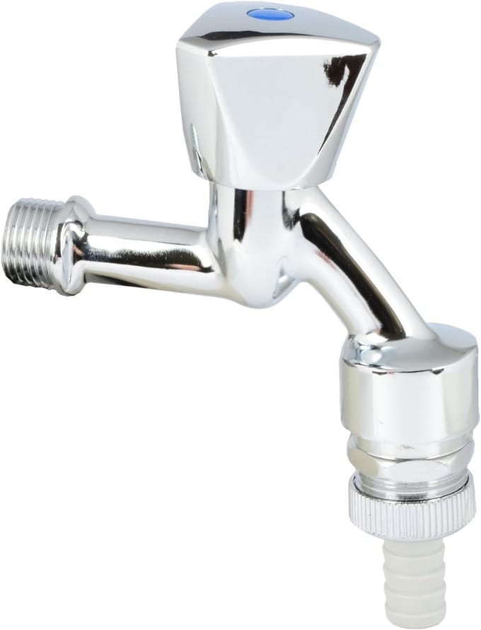 Uitloopventiel 1/2 Inch Glans Chroom met Slangkoppeling en Beluchter
