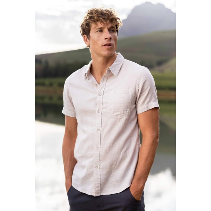 Mountain Warehouse Heren Lowe Linnen Overhemd (Licht Beige)