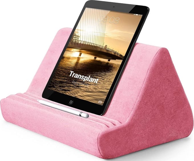 Verstelbaar Tablet Kussen voor iPad, E-reader en Boeken met Opbergvak