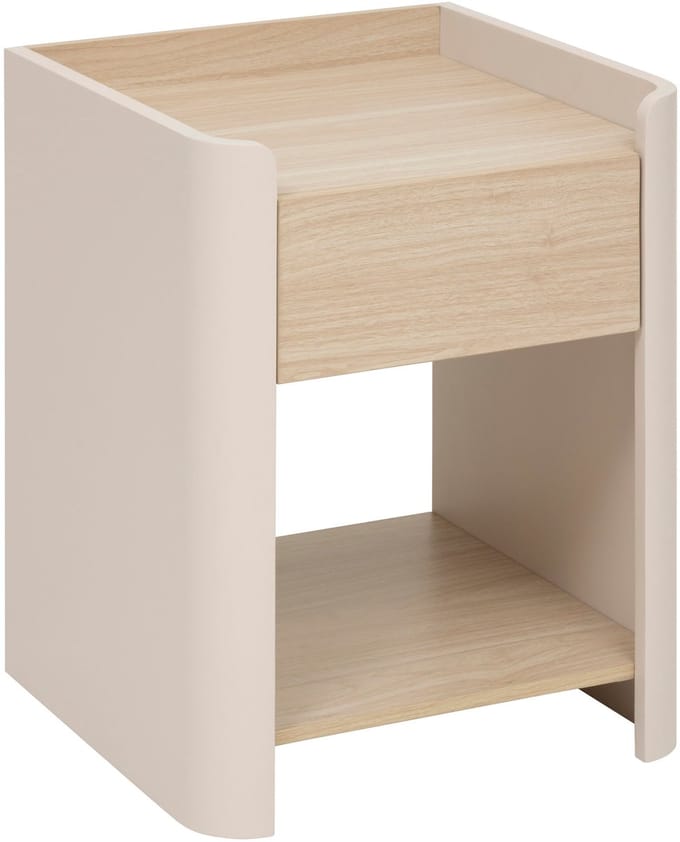 5Five Roundy Nachttafel - Bijzettafel - 40x40x50cm - Beige