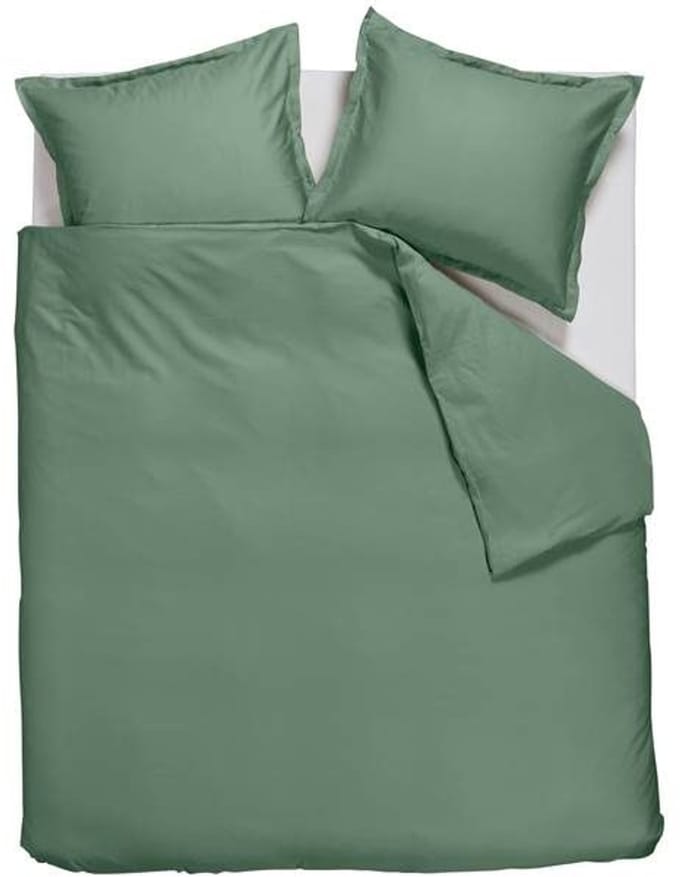 Snoozing Satin Uni Dekbedovertrek - Extra breed - 260x200/220 cm - Green