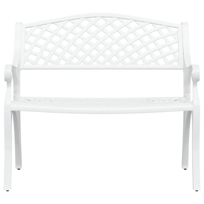 vidaXL - Tuinbank - 102 - cm - gietaluminium - wit